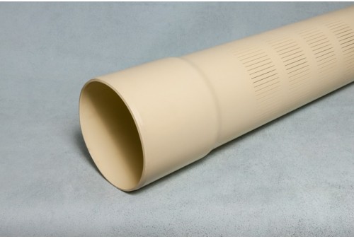 Pvc well casing with glue connection Ø 63 mm PN 8 a 5 metres 5 metres perforation 0.5 mm kiwa cream